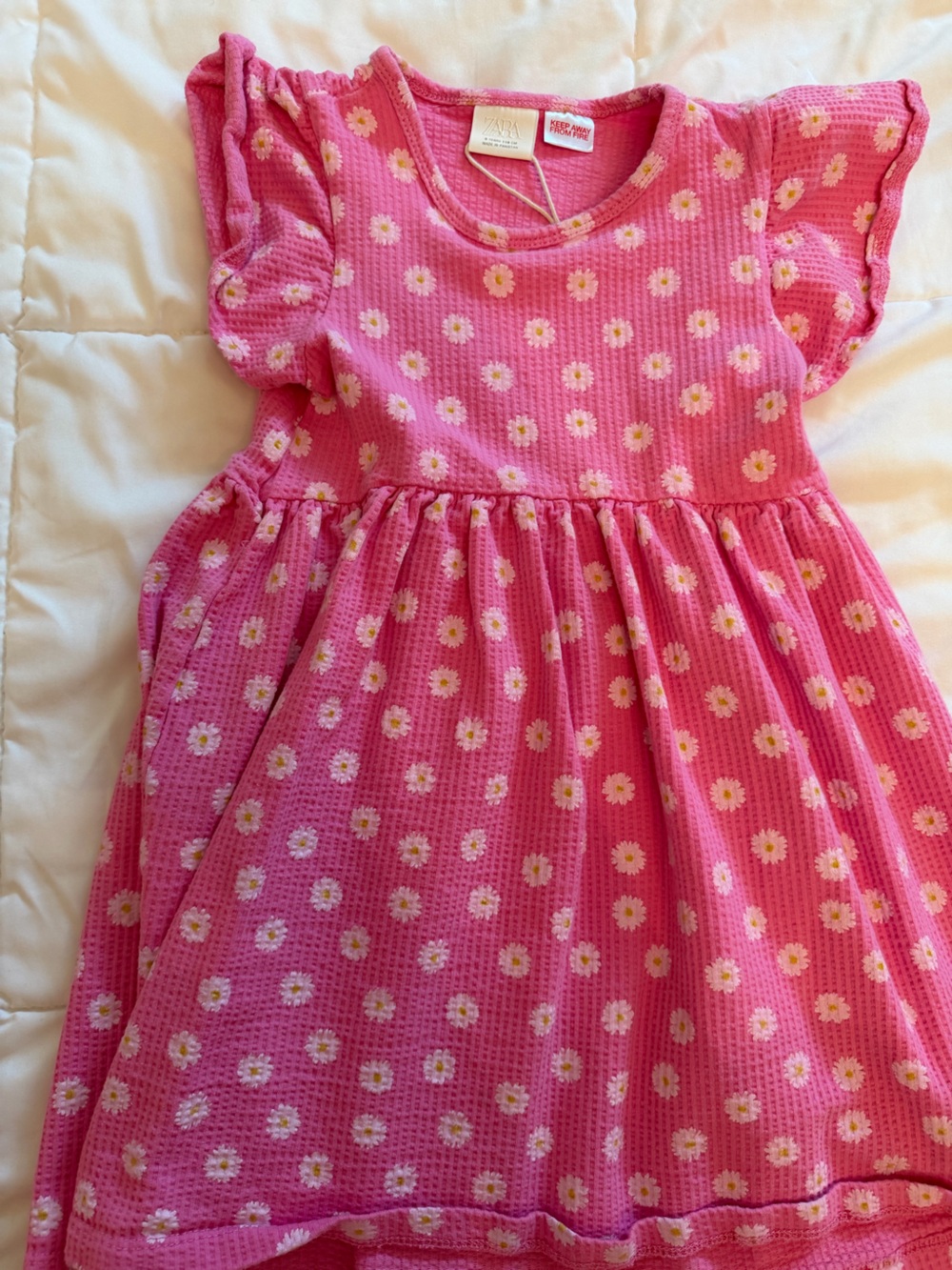 Zara Pink Daisy Print Knit Dress